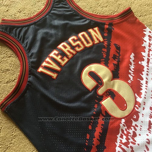 Maglia Philadelphia 76ers Allen Iverson Mitchell & Ness Nero Rosso